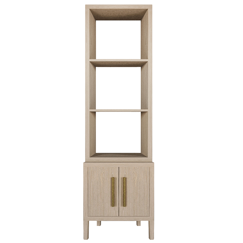 Этажерка Primo с тумбой шпон Светлый дуб Древесина Золотой в Орле | Loft Concept 