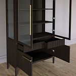 Витрина Primo со стеклянными фасадами и буфетом шпон Темный орех варинант исполнения - 5 | Loft Concept в Орле