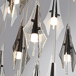 Люстра каскадная с 24-мя рельефными прозрачными плафонами в форме лепестков Glass Pod  варинант исполнения - 6 | Loft Concept в Орле