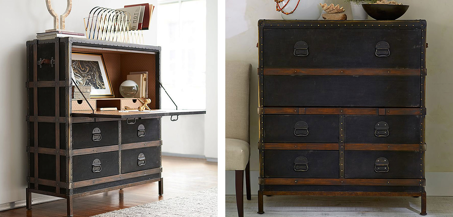 Комод в винтажном стиле Derik Vintage Chest of Drawers Черный Комод в винтажном стиле Derik Vintage Chest of Drawers Черный - Loft-Concept в Орле
