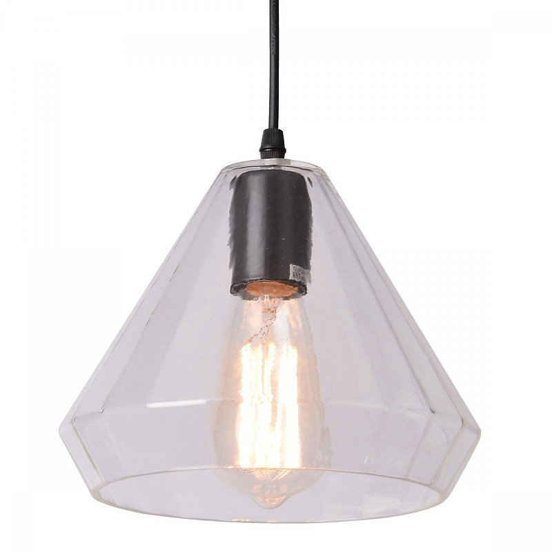Подвесной светильник faceted cone clear glass pendant lamp Прозрачное Стекло Подвесной светильник faceted cone clear glass pendant lamp Прозрачное Стекло в Орле | Loft Concept
