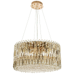 Круглая люстра с металлическими и хрустальными подвесками Bonnay Crystal Chandelier варинант исполнения - 6 | Loft Concept в Орле