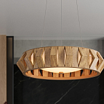 Люстра круглая из толстых деревянных реек Wooden Slats варинант исполнения - 5 | Loft Concept в Орле