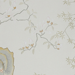 Обои ручная роспись Summer Night Blossom Colourway SC-122 on Bleached white dyed silk варинант исполнения - 2 | Loft Concept в Орле