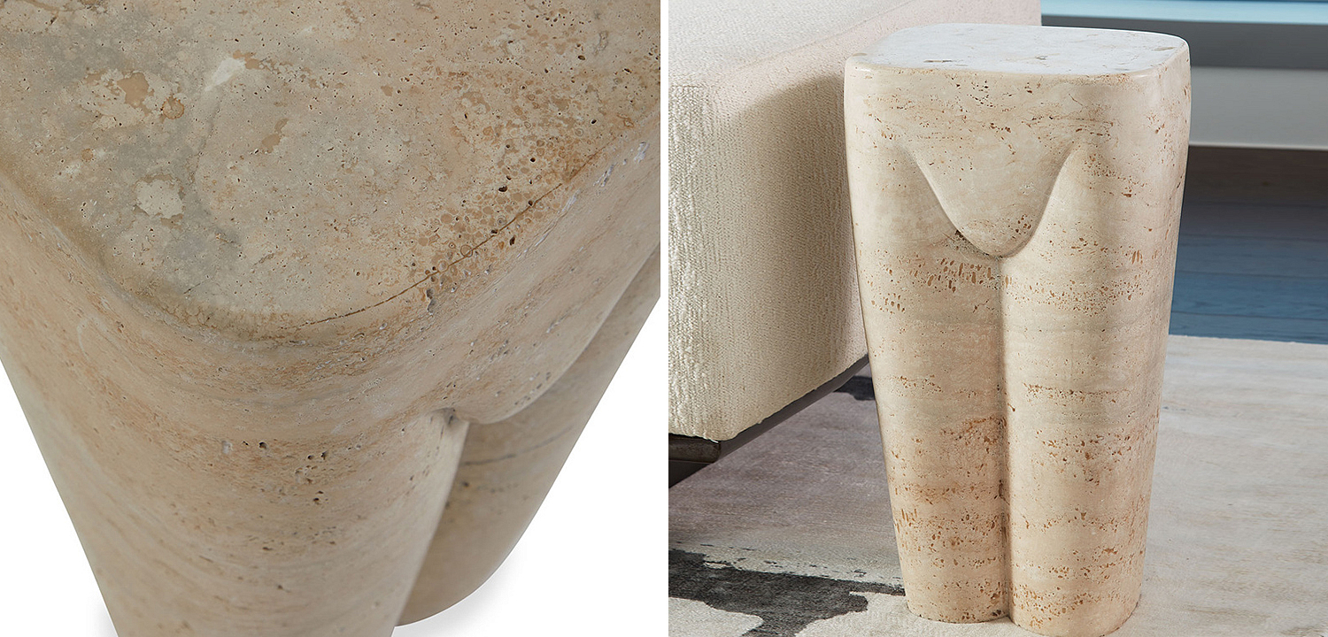 Приставной стол Tianna Travertine Side Table Приставной стол Tianna Travertine Side Table - Loft-Concept в Орле