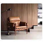 Кресло с деревянным каркасом и обивкой из натуральной кожи Medieval Furniture варинант исполнения - 3 | Loft Concept в Орле