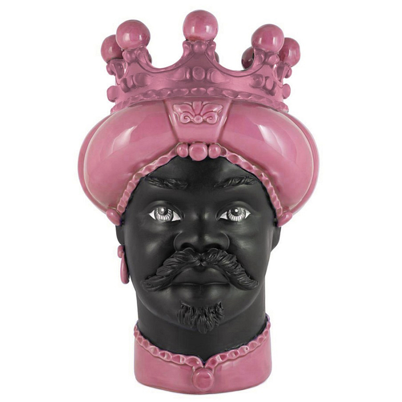 Ваза Vase Moro Man Crown Dark Pink Черный Розовый Ваза Vase Moro Man Crown Dark Pink Черный Розовый в Орле | Loft Concept
