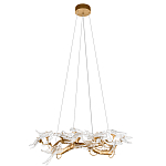 Люстра подвесная с прозрачными стеклянными птичками на ветвях Диаметр 80 см Serip Voa варинант исполнения - 2 | Loft Concept в Орле