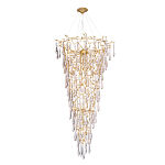 Люстра подвесная в форме перевернутой пирамиды с металлическими ветвями и прозрачными стеклянными подвесками Droplet Chandelier варинант исполнения - 2 | Loft Concept в Орле