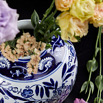 Ваза округлой формы с бело-синим цветочным орнаментом Blue & White Ornament  варинант исполнения - 3 | Loft Concept в Орле