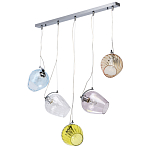 Люстра линейная с 5-ю разноцветными стеклянными плафонами Kaleido варинант исполнения - 2 | Loft Concept в Орле