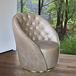 Кресло вращающееся велюровое кремовое Rotation варинант исполнения - 4 | Loft Concept в Орле