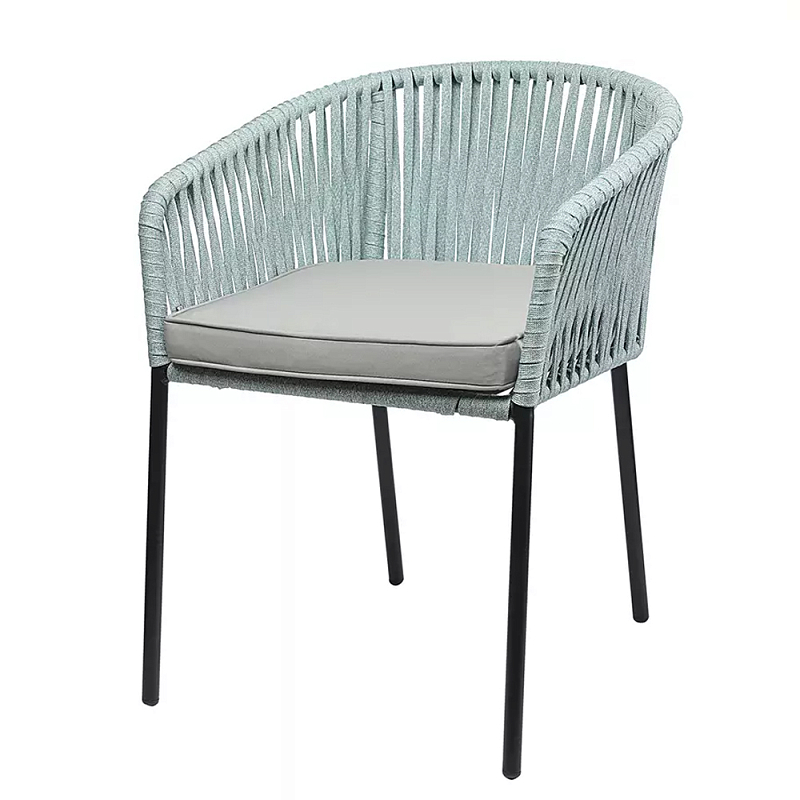 Стул с декором в виде плетеных лент на спинке и подлокотниках Semicircular Chair Decorated with Ribbons Бежевый Голубой Стул с декором в виде плетеных лент на спинке и подлокотниках Semicircular Chair Decorated with Ribbons Бежевый Голубой в Орле | Loft Concept
