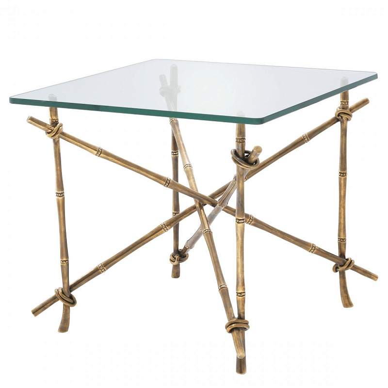 Журнальный стол Eichholtz Side Table Kahala Латунь Античная полированная Прозрачное Стекло Журнальный стол Eichholtz Side Table Kahala Латунь Античная полированная Прозрачное Стекло в Орле | Loft Concept