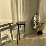 Круглый журнальный столик со столешницей из эпоксидной смолы Epoxy Resin Flowers Coffee Table варинант исполнения - 6 | Loft Concept в Орле