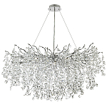 Линейная люстра с хрустальными подвесками на металлических ветках Fairytree Light Silver Linear Chandelier 18 варинант исполнения - 2 | Loft Concept в Орле