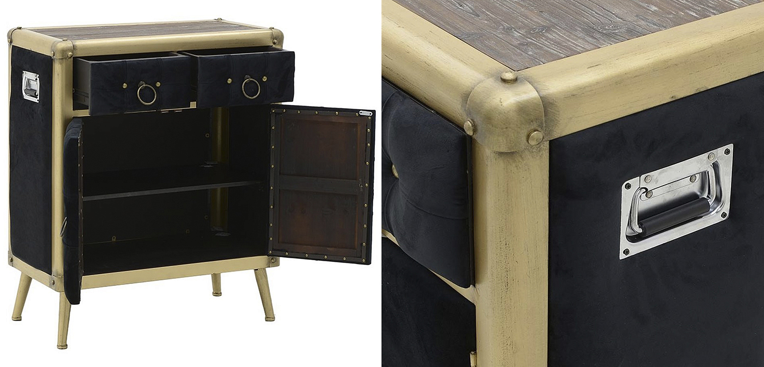 Комод с текстильной обивкой Jokum Chest of Drawers Черный Комод с текстильной обивкой Jokum Chest of Drawers Черный - Loft-Concept в Орле