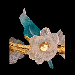 Люстра круглая на золотом каркасе с птичками и цветочным декором Miscellaneous herbs варинант исполнения - 7 | Loft Concept в Орле