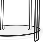 Стол журнальный круглый с серой столешницей из стекла на 4-х черных ножках Gray and Gold Marble варинант исполнения - 4 | Loft Concept в Орле