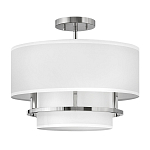 Потолочный светильник с двухслойным белым текстильным абажуром Hinkley варинант исполнения - 20 | Loft Concept в Орле
