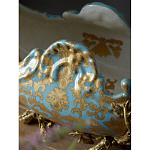 Чаша голубого цвета с оранментом и и бронзовыми фигурами леопардов Eden Garden варинант исполнения - 8 | Loft Concept в Орле