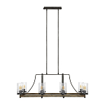 Люстра подвесная с восемью прозрачными стеклянными цилиндрическими плафонами в стиле лофт Feiss варинант исполнения - 2 | Loft Concept в Орле