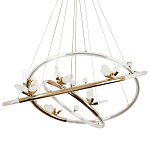 Кольцевая люстра с декором в виде бабочек Glass Butterflies Three Rings Chandelier варинант исполнения - 1 | Loft Concept в Орле