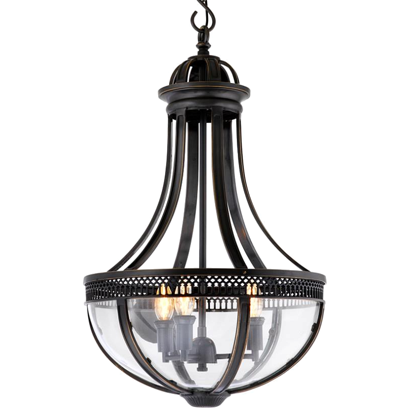 Люстра Lantern Capitol Hill S Bronze Темная бронза Прозрачный (Transparent) в Орле | Loft Concept 