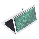 Визитница карманная металлическая с накладкой из натурального камня Малахит Stone Business Card Holders  варинант исполнения - 2 | Loft Concept в Орле