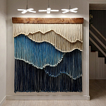 Текстильный Арт-объект на стену ручной работы из веревок Blue Mountains варинант исполнения - 2 | Loft Concept в Орле