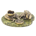 Подсвечник из бронзы и натурального камня змеевик Stone Candlestick варинант исполнения - 1 | Loft Concept в Орле