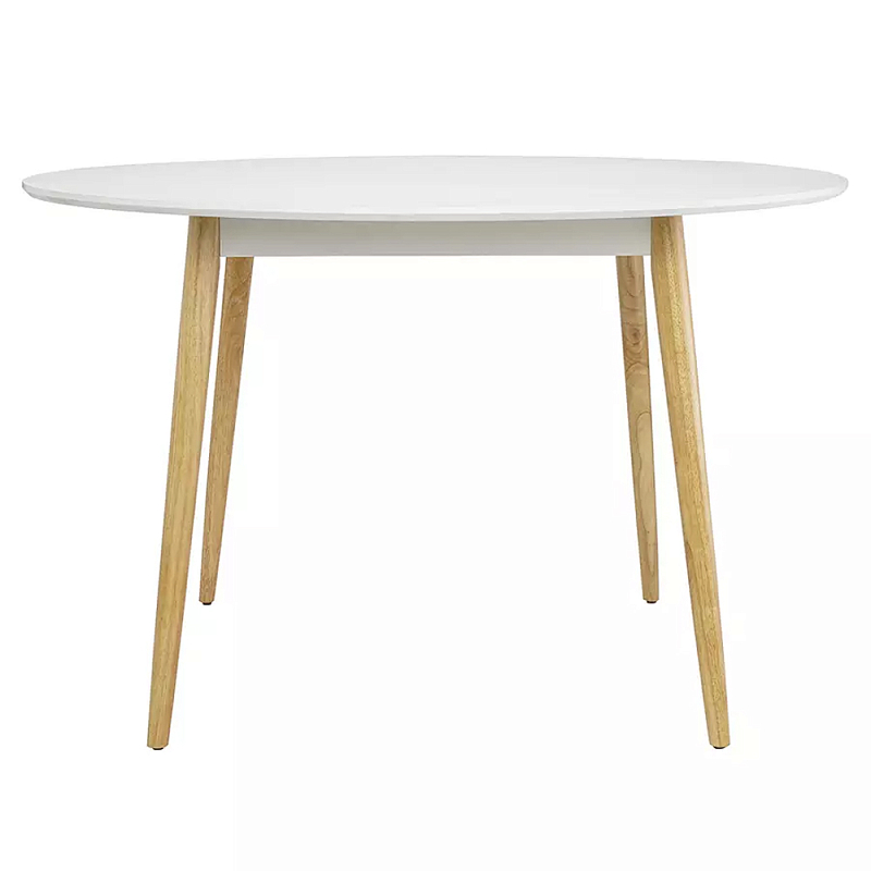 Круглый обеденный стол на 4-х ножках Round Dining Table Mateo Черный Белый Круглый обеденный стол на 4-х ножках Round Dining Table Mateo Черный Белый в Орле | Loft Concept