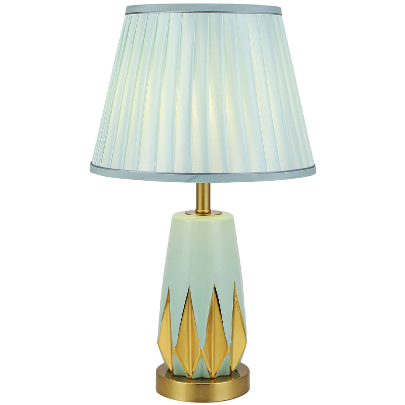 Настольная лампа с абажуром Femia Turquoise Gold Table Lamp Бирюзовый Золотой Настольная лампа с абажуром Femia Turquoise Gold Table Lamp Бирюзовый Золотой в Орле | Loft Concept
