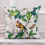 Декоративная подушка бежевая с изображением птица в саду Blooming Birds варинант исполнения - 2 | Loft Concept в Орле