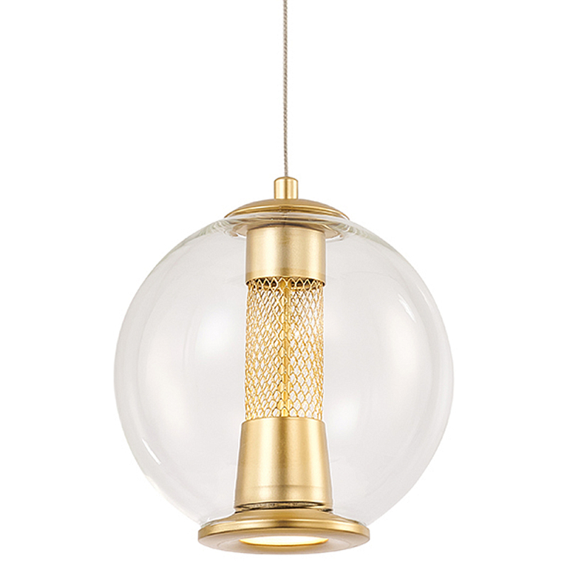 Подвесной светильник с плафоном в форме шара Inner Gleam Orb gold Прозрачное Стекло Золотой Подвесной светильник с плафоном в форме шара Inner Gleam Orb gold Прозрачное Стекло Золотой в Орле | Loft Concept