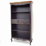 Стеллаж книжный из массива березы черного цвета с состаренным эффектом Vintage варинант исполнения - 2 | Loft Concept в Орле