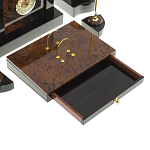 Настольный письменный набор с часами из природного камня обсидиана Royal Stone варинант исполнения - 4 | Loft Concept в Орле