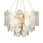 Люстра с многослойным эффектом из овальных элементов из непрозрачного стекла Conformation варинант исполнения - 1 | Loft Concept в Орле