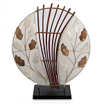 Настольная лампа из перламутра и дерева на подставке Indonesian Petal варинант исполнения - 1 | Loft Concept в Орле