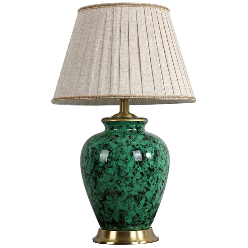 Настольная лампа с абажуром Beige Green Malachite Lampshade Зеленый Золотой Серый Настольная лампа с абажуром Beige Green Malachite Lampshade Зеленый Золотой Серый в Орле | Loft Concept