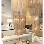 Люстра круглая трехъярусная из бахромы Milk Gradient Braided Fringe варинант исполнения - 4 | Loft Concept в Орле