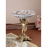 Чаша с цветочным орнаментом на ножке в виде бронзового ангела Eden Garden варинант исполнения - 5 | Loft Concept в Орле