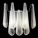 Бра с подвесками из рифленного стекла в форме капель на основании цвета хром Textured Glass варинант исполнения - 1 | Loft Concept в Орле