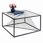 Журнальный стол черный с столешницей из прозрачного закаленного стекла Dynamics варинант исполнения - 2 | Loft Concept в Орле