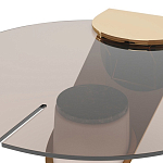 Дизайнерский журнальный стол с круглой столешницей из бронзированного стекла Honor Side Table варинант исполнения - 1 | Loft Concept в Орле