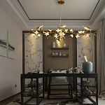 Люстра в виде золотой ветки с цветами и птичками Marvelous Garden варинант исполнения - 5 | Loft Concept в Орле