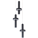 Каскадный светильник с 3-мя плафонами Flos Black Metal Acrylic Trio Hanging Lamp варинант исполнения - 2 | Loft Concept в Орле