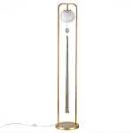 Торшер с шарообразным плафоном из белого стекла с подвеской из камня и длинной кисточкой Agatelle варинант исполнения - 1 | Loft Concept в Орле