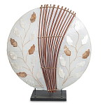 Настольная лампа из перламутра и дерева на подставке Indonesian Petal варинант исполнения - 2 | Loft Concept в Орле