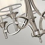 Люстра с белыми тканевыми абажурами в прозрачных стеклянных цилиндрах Kichler варинант исполнения - 8 | Loft Concept в Орле